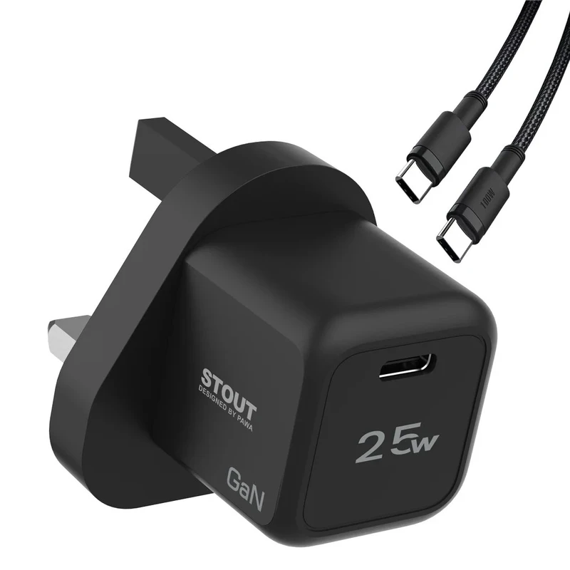 شارژر دیواری 25 وات پاوا مدل Stout GaN Travel Charger  به همراه کابل USB-C 