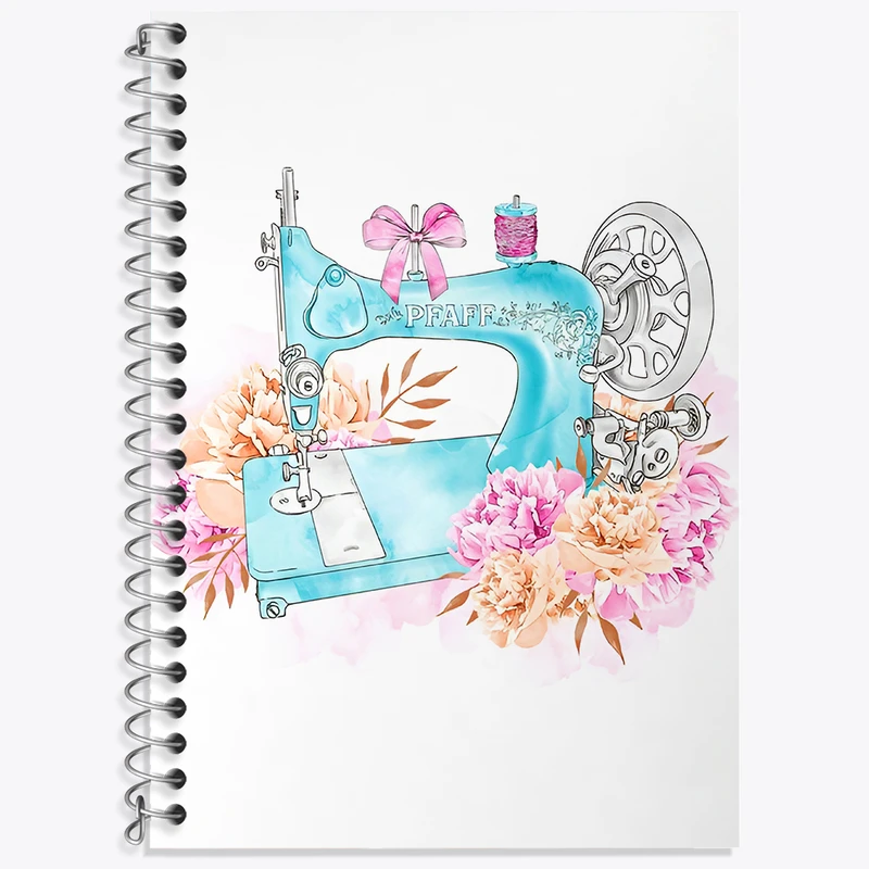 دفتر زبان 50 برگ خندالو مدل دو خط طرح چرخ خیاطی کد N2021