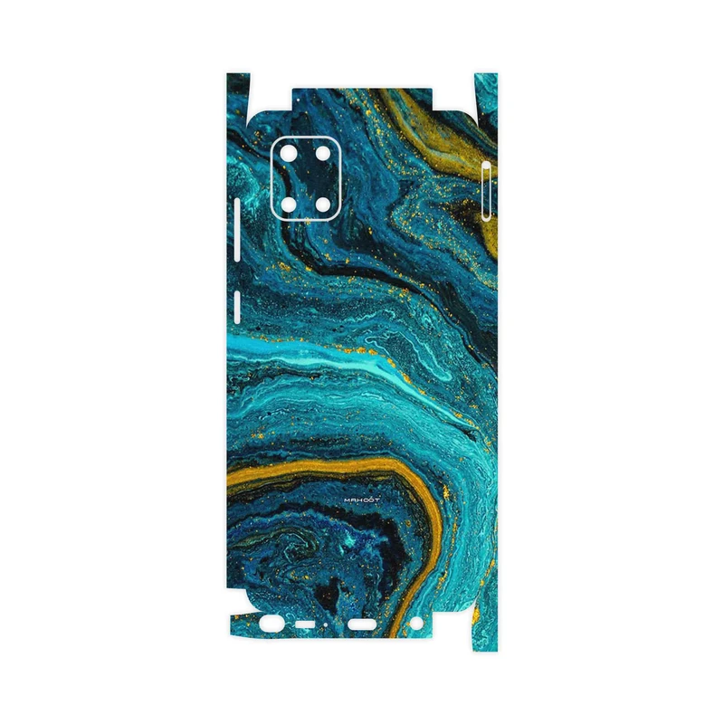 برچسب پوششی ماهوت مدل Turquoise marblewith golden streaks-FullSkin مناسب برای گوشی موبایل سامسونگ Galaxy Note 10 Lite