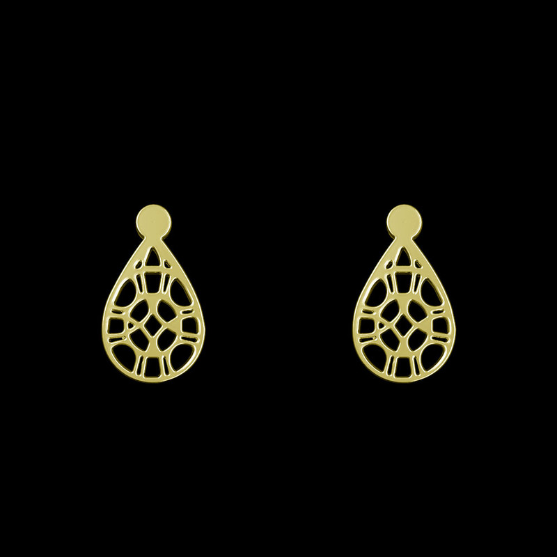 گوشواره طلا 18 عیار زنانه مدوپد مدل هندسی کد GA1-13624