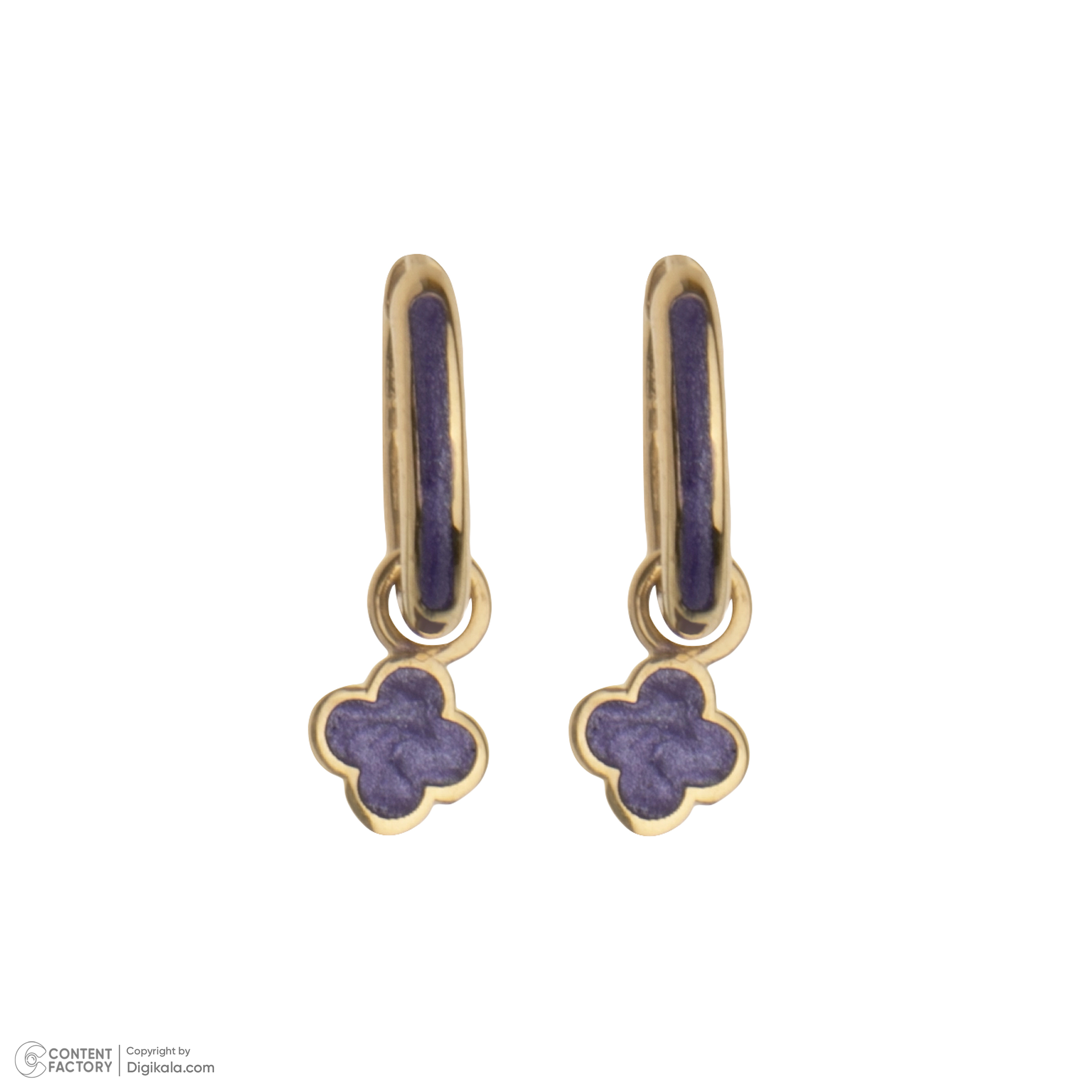 گوشواره حلقه‌ای طلا 18 عیار زنانه گلدم مدل E-3070077