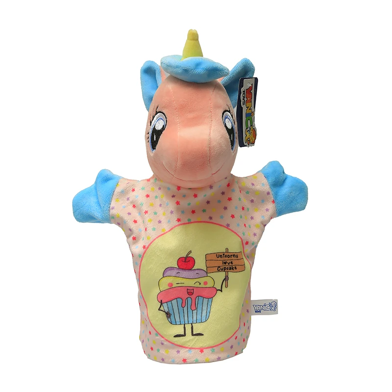 عروسک نمایشی یانیک مدل یونیکورن کد 100320 ارتفاع 25 سانتی متر