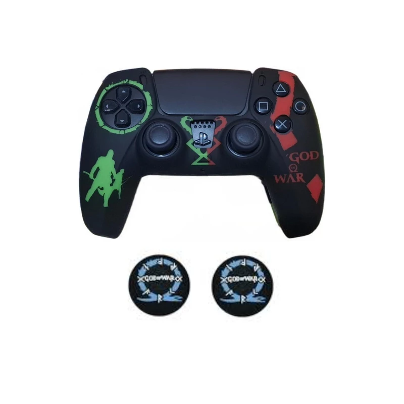محافظ دسته بازی پلی استیشن۵ مدل GOW22 به همراه روکش آنالوگ بسته دو عددی 