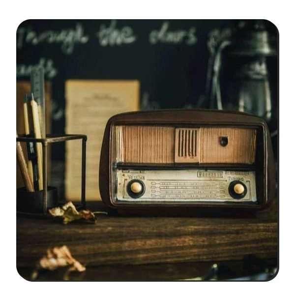  زیر لیوانی طرح رادیو قدیمی کد nzl590