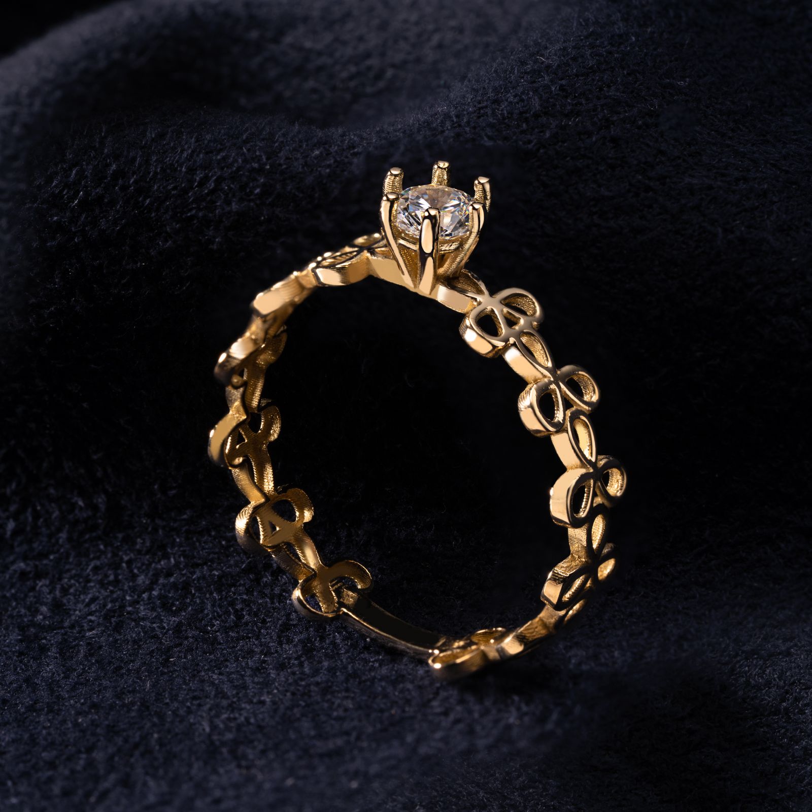 انگشتر طلا 18 عیار زنانه جواهری سون مدل 2727 -  - 4