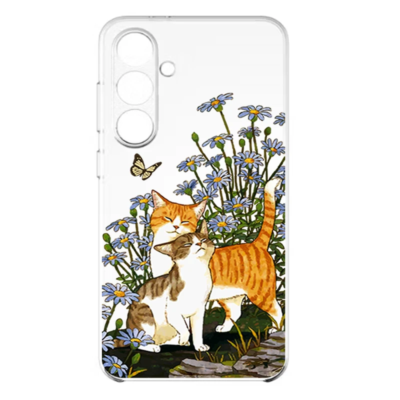 کاور طرح Cat & Butterfly مناسب برای گوشی موبایل سامسونگ Galaxy A37