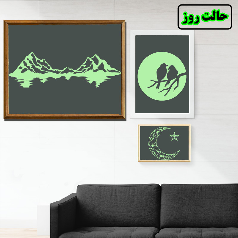 استیکر مدل دیواری شبنما طرح پرندگان روی شاخه