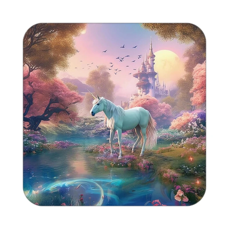 زیر لیوانی کاکتی طرح اسب تک شاخ و یونیکورن مدل mp31676