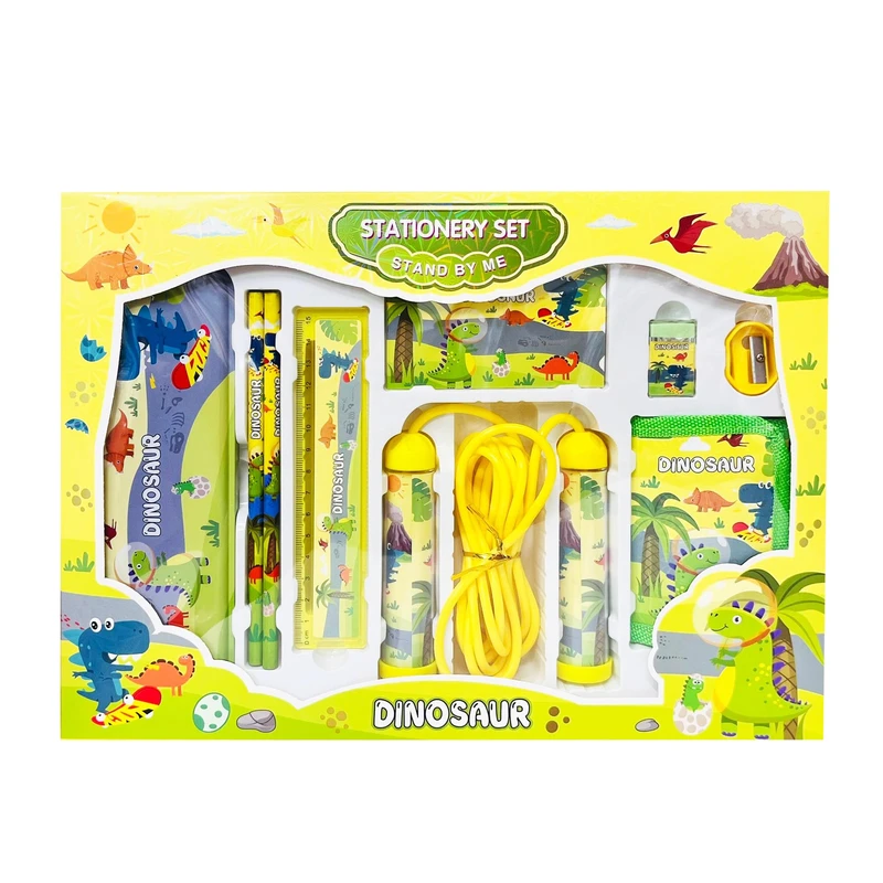 بسته لوازم تحریر مدل دایناسور کیوت بسته 9 عددی