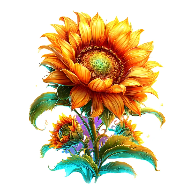 استیکر پارچه و لباس پاد آفرین مدل گل آفتابگردان کد S5517