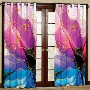 پرده مدل گلبرگ خطی طلایی هازان پانچی کد 2673 سایز 140x200 سانتی متر