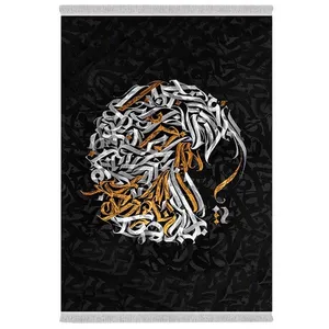 فرش پارچه‌ای دفه مدل فرشینه شانل مخمل طرح فانتزی کد 7227
