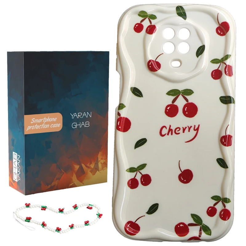 کاور قاب یاران مدل Cherry مناسب برای گوشی موبایل شیائومی Redmi Note 9S / Redmi Note 9 Pro / Redmi Note 9 Pro Max به همراه بنداویز