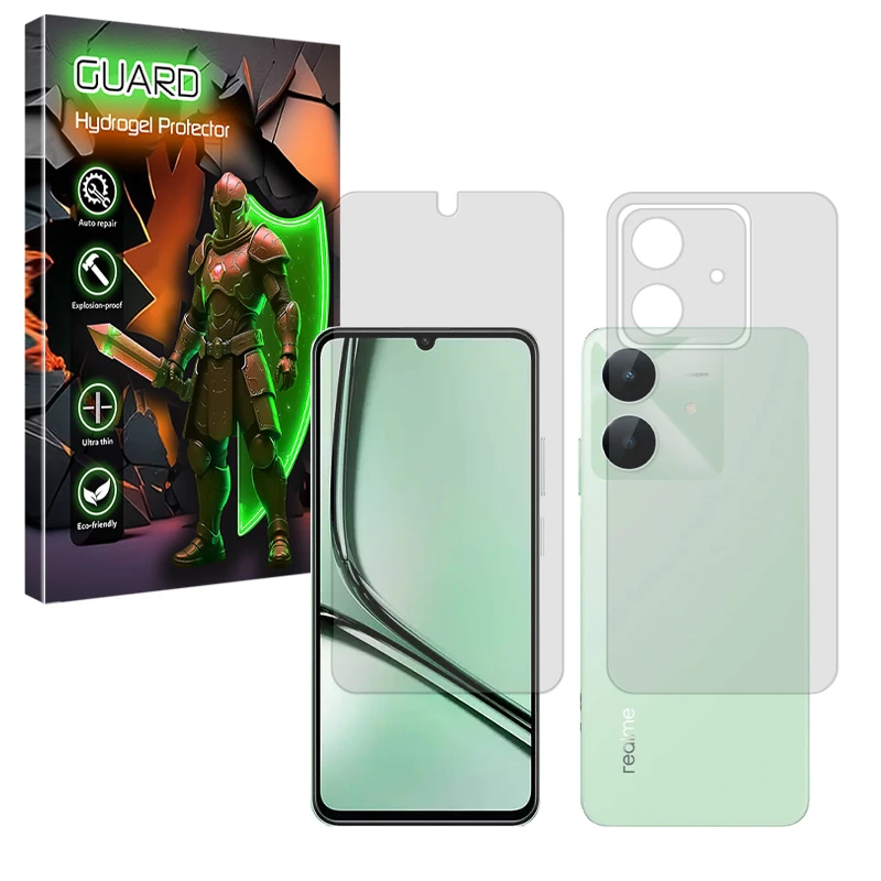 محافظ صفحه نمایش شفاف گارد مدل Tough مناسب برای گوشی موبایل ریلمی Note 60X به همراه محافظ پشت گوشی