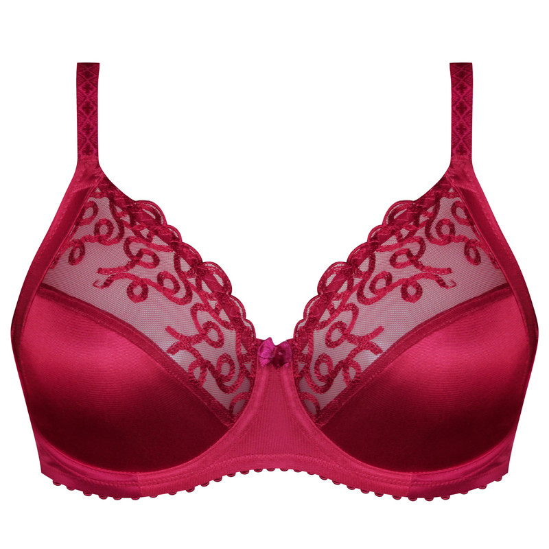 سوتین زنانه شاندرمن مدل فنردار کد 5080-2385-610 رنگ زرشکی