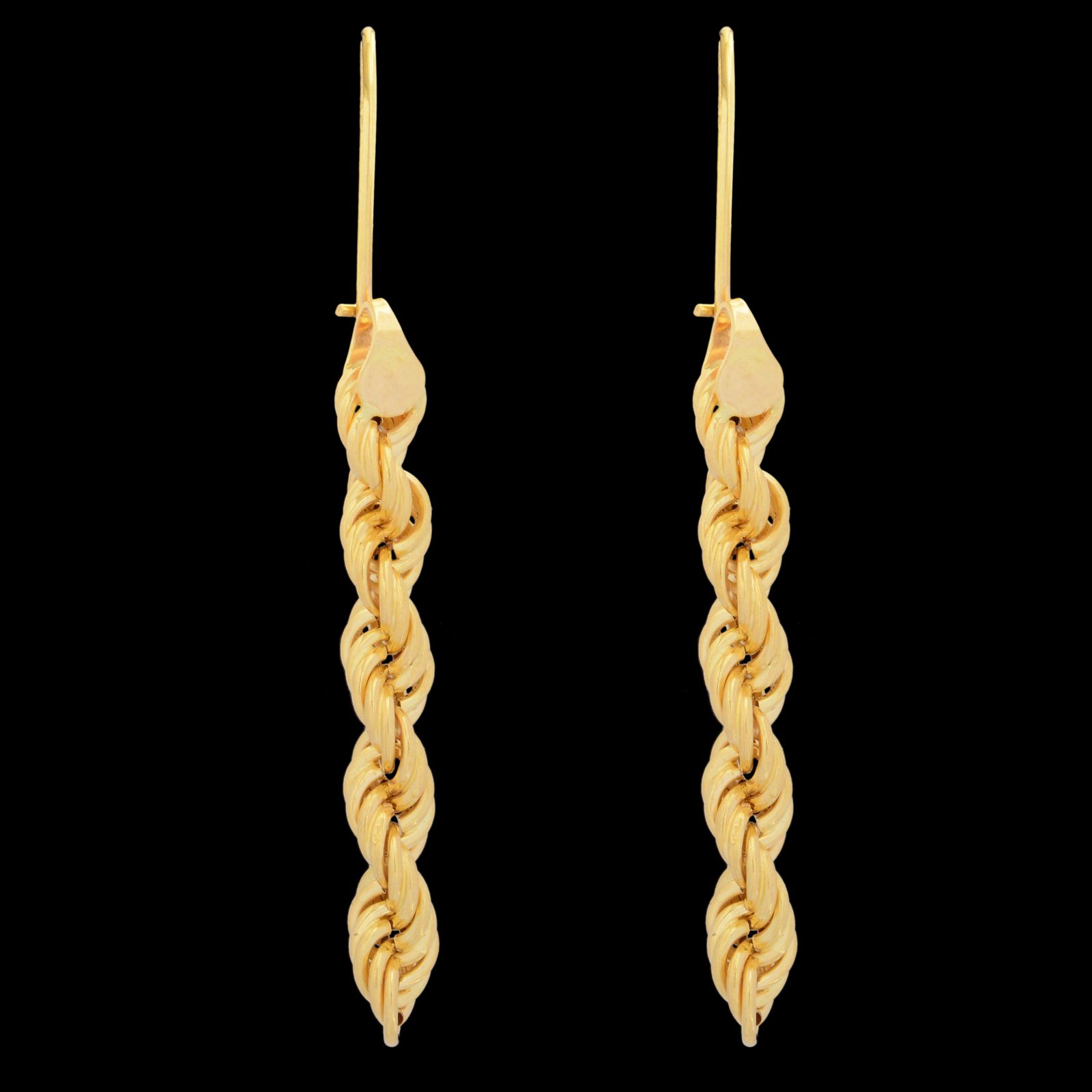 گوشواره طلا 18 عیار زنانه طلای مستجابی مدل طنابی کد 1 -  - 1