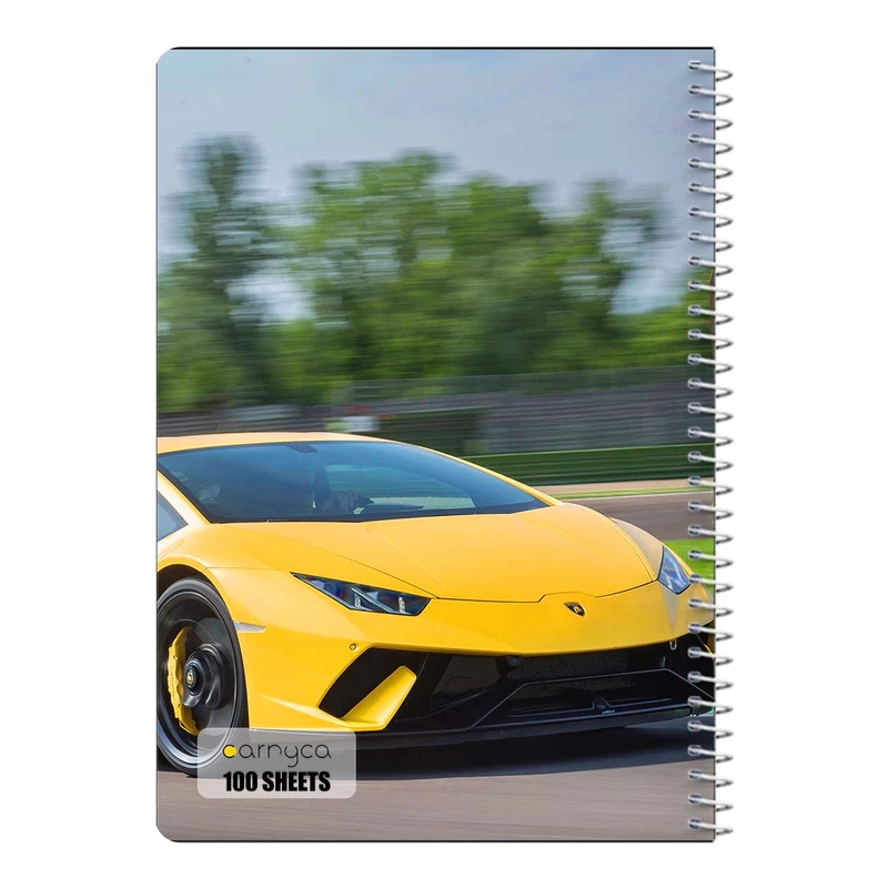 دفتر مشق 100 برگ سیمی کارنیکا طرح لامبورگینی هوراکان Lamborghini Huracan کد 54530
