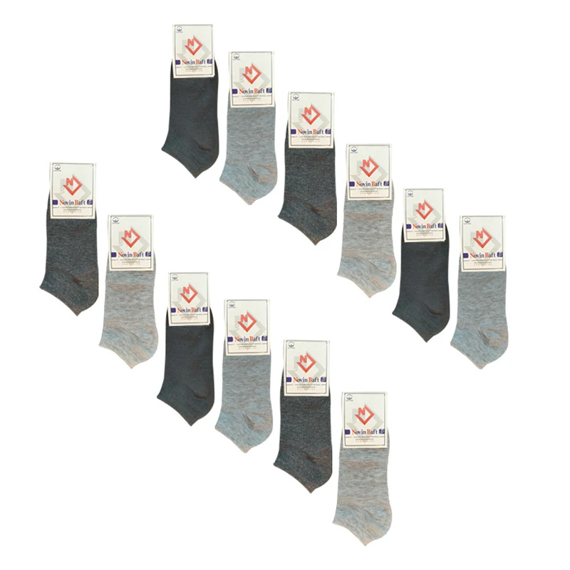 جوراب ساق کوتاه زنانه نوین بافت مدل 456  بسته 12 عددی