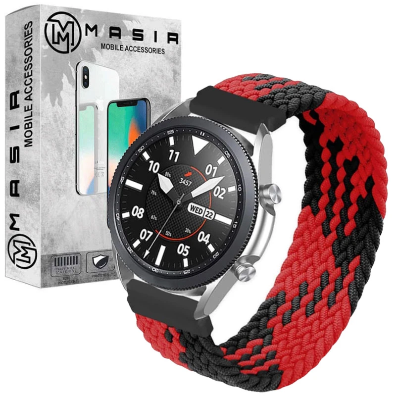 بند مسیر مدل Solo Loop Bicolor مناسب برای ساعت هوشمند سامسونگ Galaxy Watch 3 45mm