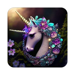 زیر لیوانی کاکتی طرح اسب تک شاخ و یونیکورن مدل mp31057