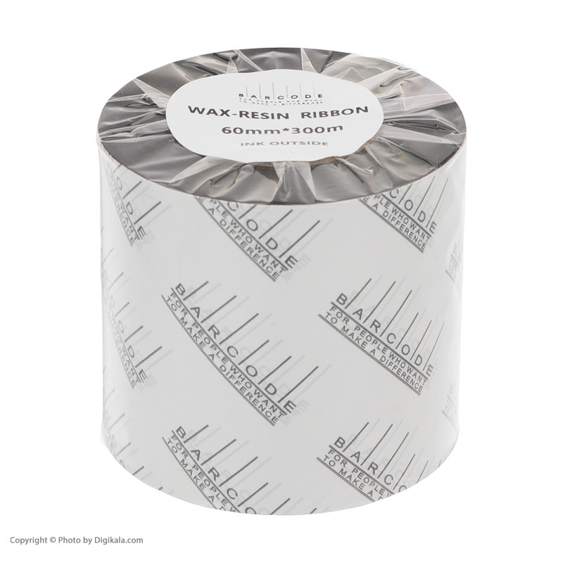 ریبون پرینتر لیبل زن بارکد مدل Wax-Resin 60 mm x 300 m بسته 2 عددی
