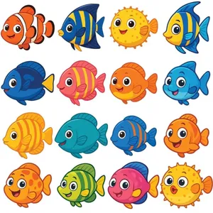 برچسب طرح ماهی کد 194 بسته 2 عددی