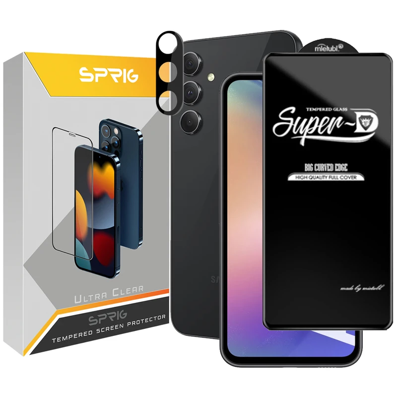 محافظ لنز دوربین اسپریگ مدل 3D-SPD مناسب برای گوشی موبایل سامسونگ Galaxy A54 5G به همراه محافظ صفحه نمایش
