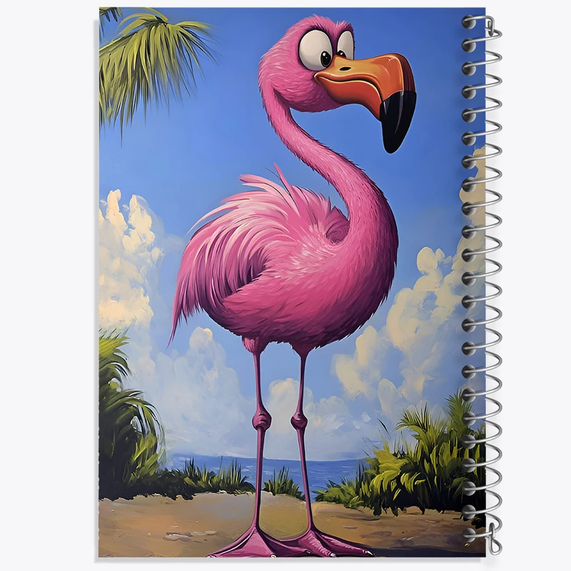 دفتر مشق 50 برگ خندالو طرح فلامینگوی بامزه کد F7774