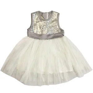 پیراهن دخترانه مدل پولک رنگ نقره ای