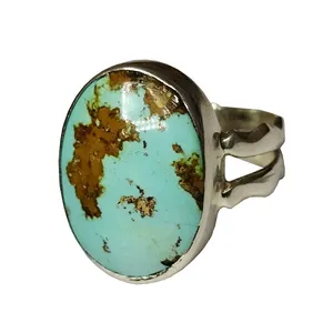 انگشتر نقره زنانه مدل فیروزه دستساز