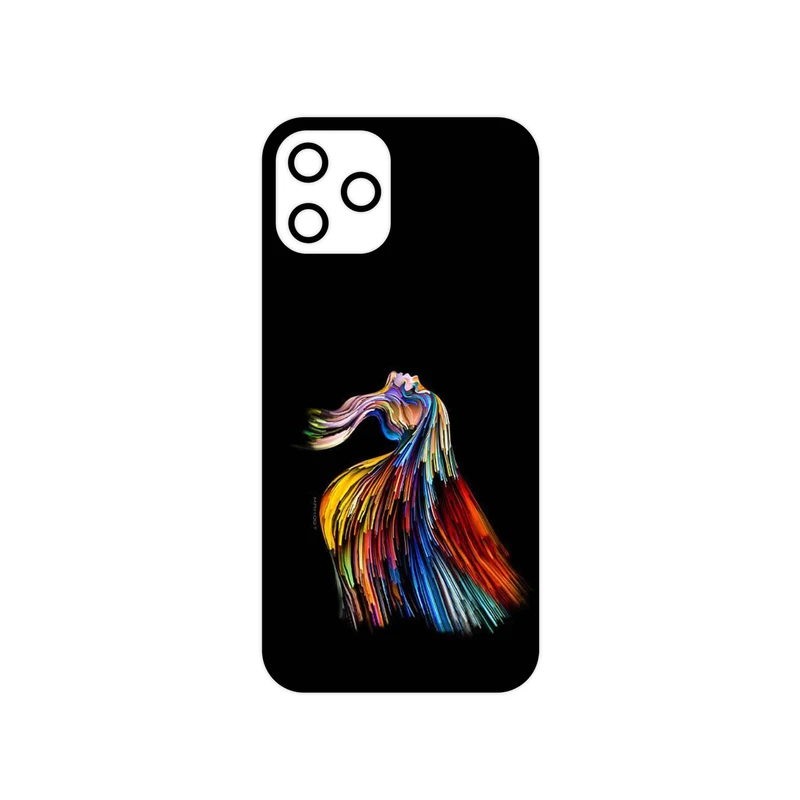 برچسب پوششی ماهوت مدل Rainbow Hair Digital Art مناسب برای گوشی موبایل اپل iPhone 12 Pro