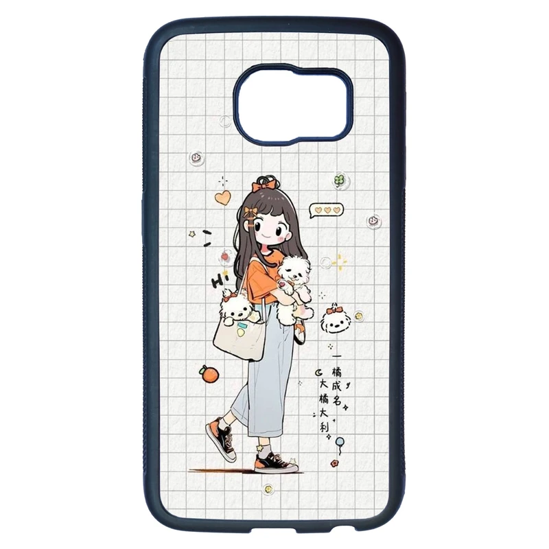 کاور قاب گارد گوشی طرح دخترانه کد TPU-221 مناسب برای گوشی موبایل سامسونگ Galaxy S6 edge