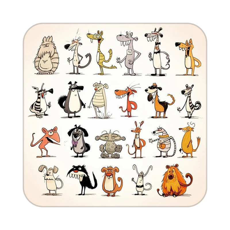 زیر لیوانی کاکتی طرح حیوانات کارتونی مدل mp27751