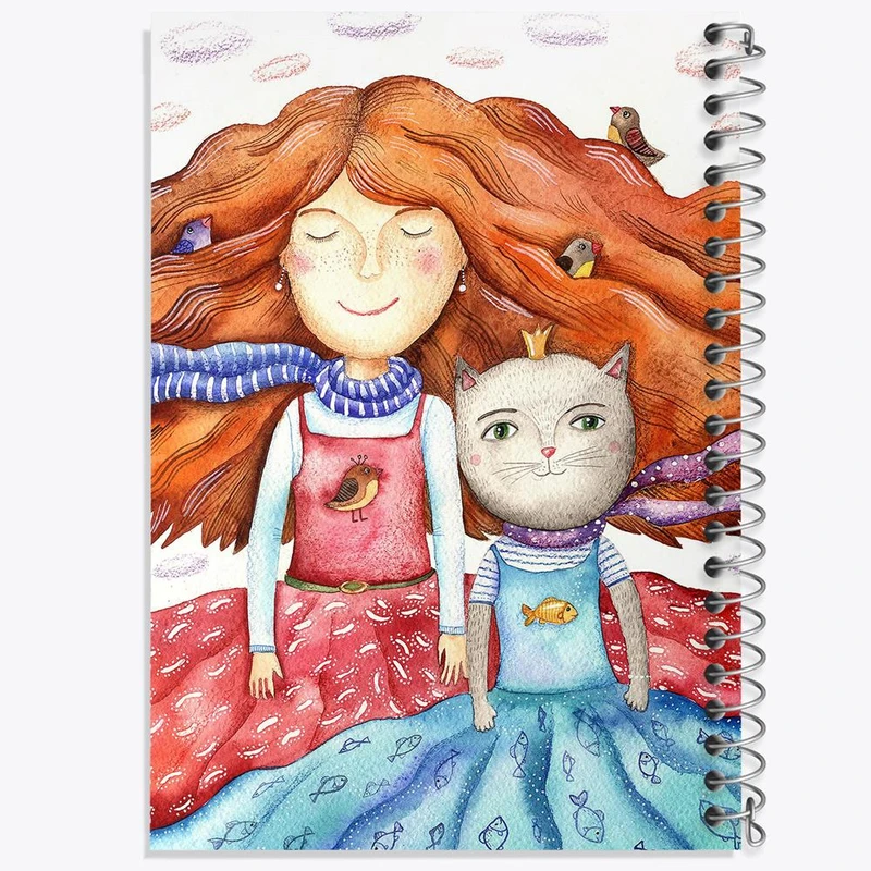 دفتر ژورنال نویسی 50 برگ خندالو مدل نقطه ای طرح گربه کد 5537