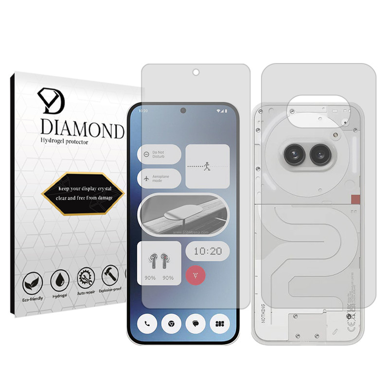 محافظ صفحه نمایش شفاف دیاموند مدل Tough مناسب برای گوشی موبایل ناتینگ Phone 2a به همراه محافظ پشت گوشی