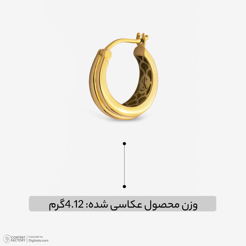 گوشواره کلیپسی طلا 18 عیار زنانه گلدم مدل حلقه ایE247004 - 5