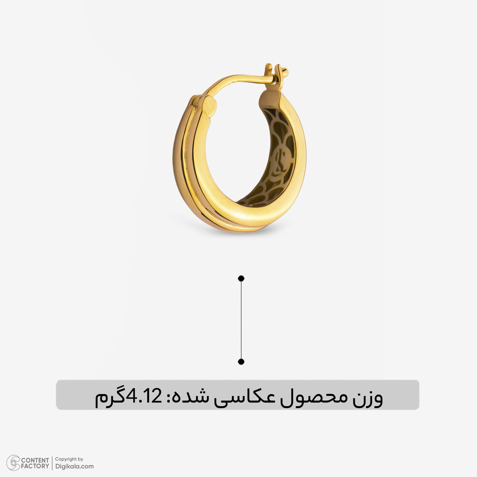 گوشواره کلیپسی طلا 18 عیار زنانه گلدم مدل E247004 -  - 5