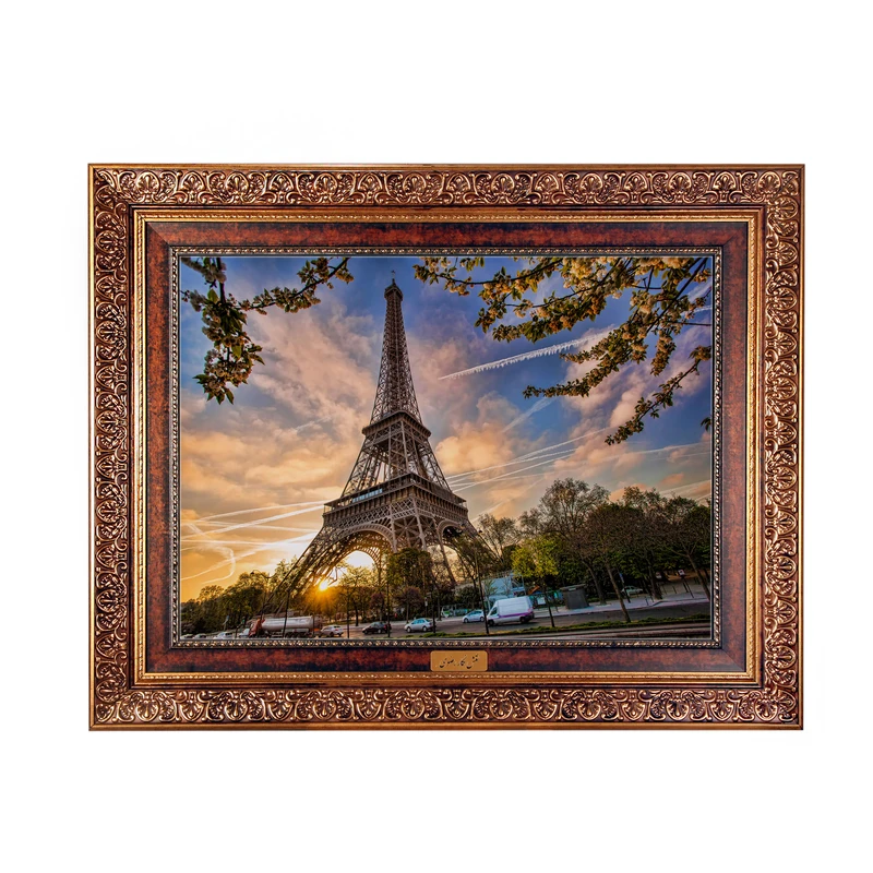 تابلو فرش ماشینی نقش نگار رضوی طرح ایفل کد 5647C