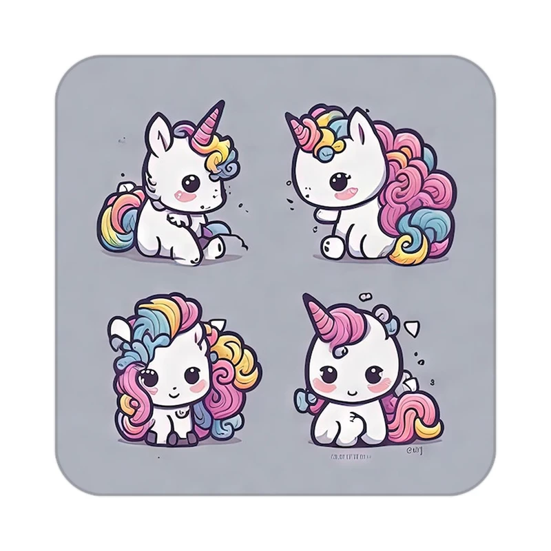 زیر لیوانی کاکتی طرح اسب تک شاخ و یونیکورن مدل mp30583