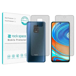 Matte Rockspace HyMTT screen protector suitable for the Xiaomi Redmi Note 9 Pro Max mobile phone along with the back of the phone