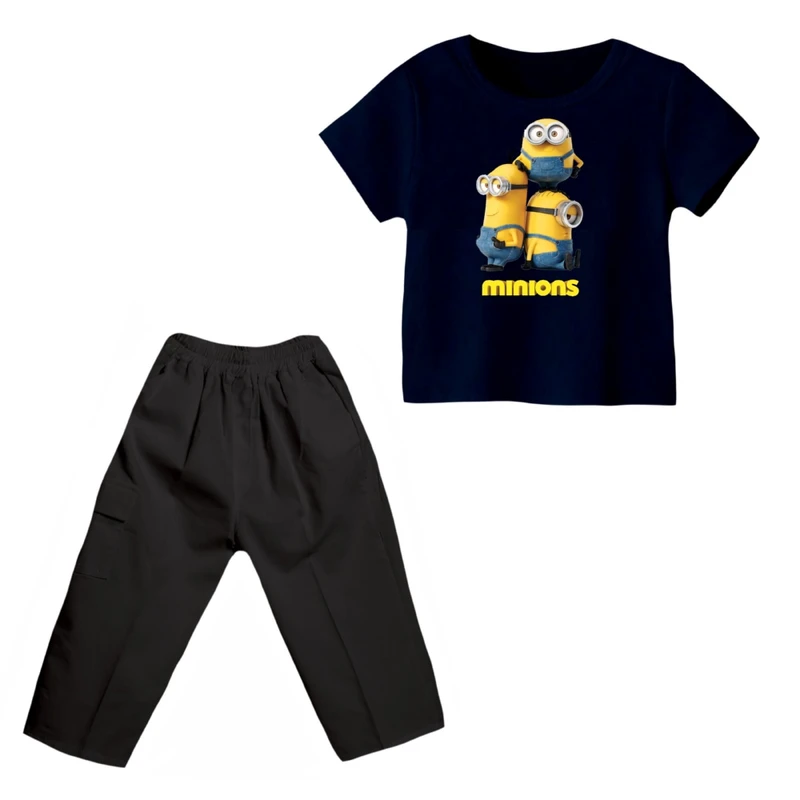 ست تی شرت و شلوارک پسرانه مدل مینیون کد 7