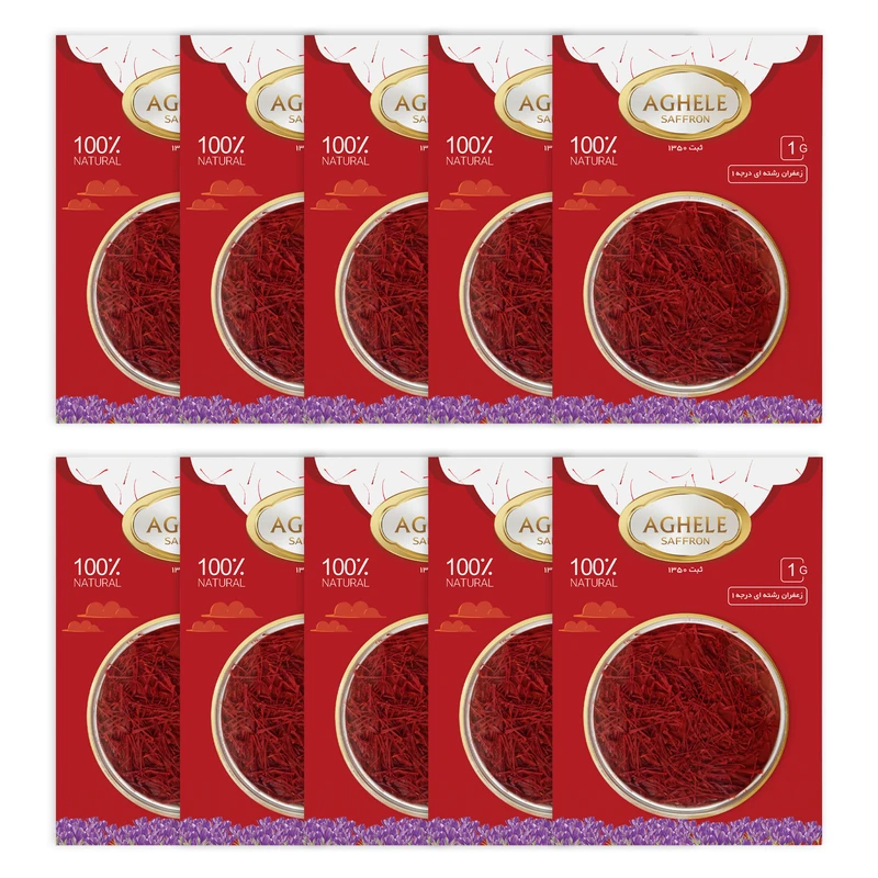 زعفران سوپر نگین عاقله - 1 گرم مجموعه 10 عددی