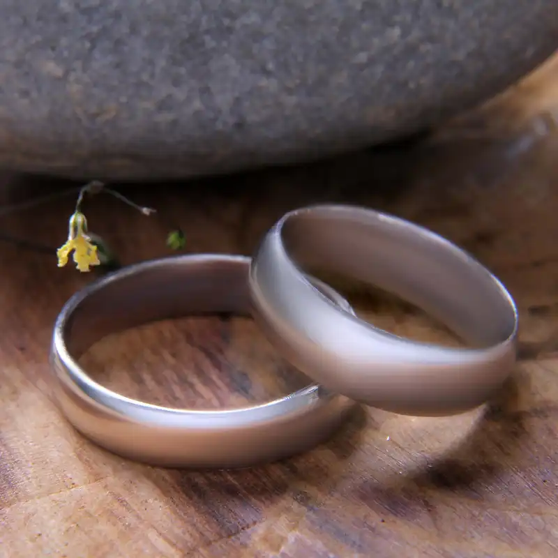 ست انگشتر نقره زنانه و مردانه مدل ساده