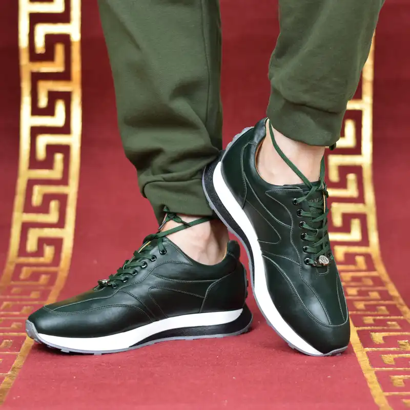 کفش روزمره مردانه کرمانی مدل چرم دستدوز طبیعی کد 506 رنگ سبز