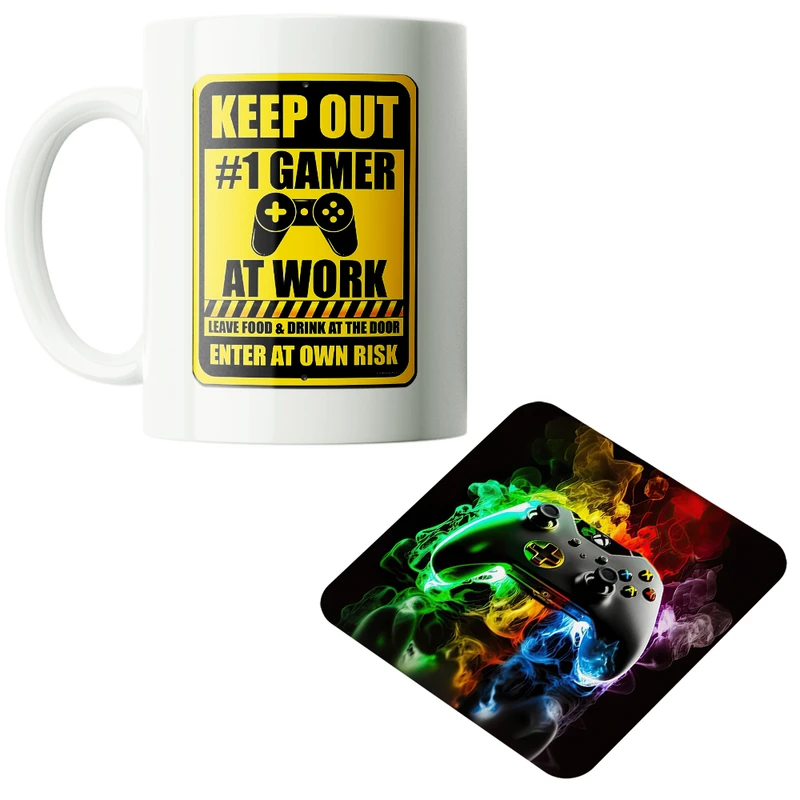 ماگ پاد آفرین مدل گیم دسته بازی گیمینگ گیمر کد PZ404 به همراه زیرلیوانی