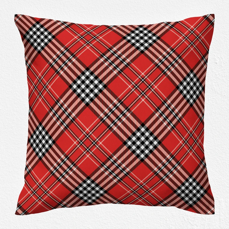 کاور کوسن مدل چهارخانه دورو طرح دار کد 9974