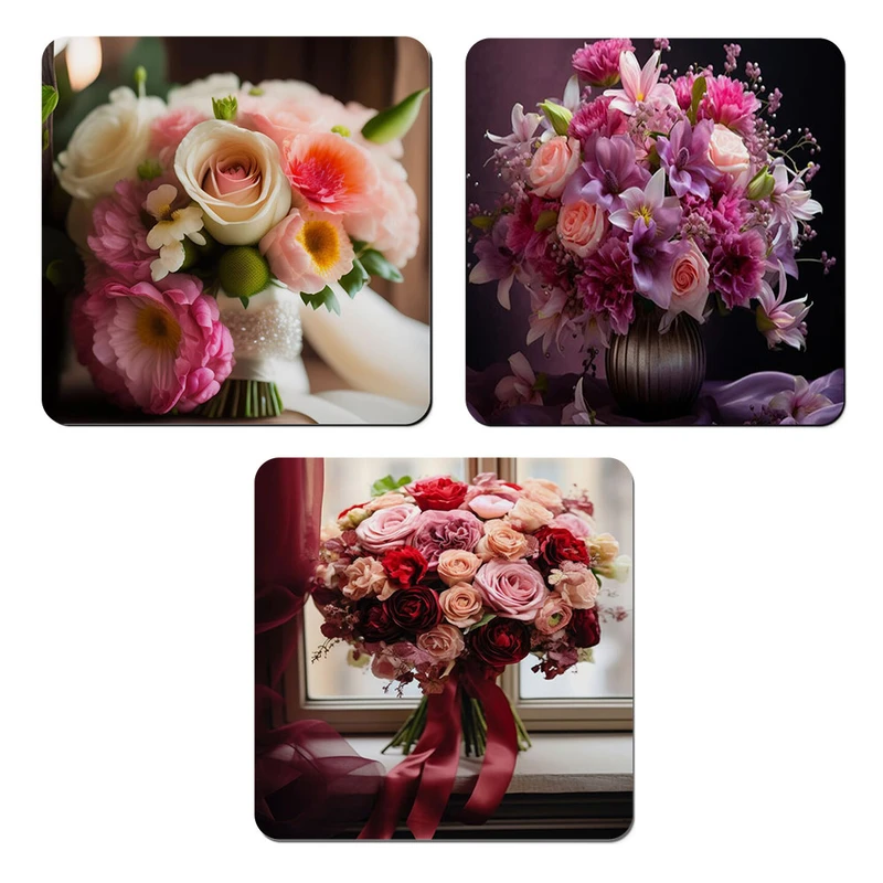 مگنت صباطرح مدل گل و گلدان کد M1310 مجموعه 3 عددی