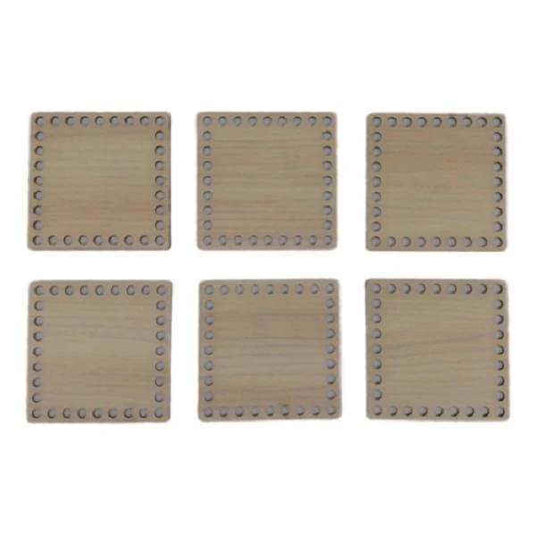 کفی تریکو بافی مدل مربع کد p10-6 بسته 6 عددی