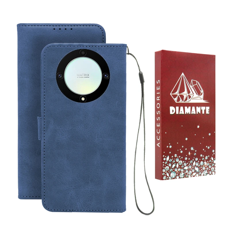 کیف کلاسوری دیامانته مدل Scusa Rd مناسب برای گوشی موبایل آنر X9A به همراه بند آویز