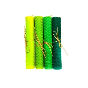 شمع دست ساز مدل G1 موم زنبوری بسته 4 عددی